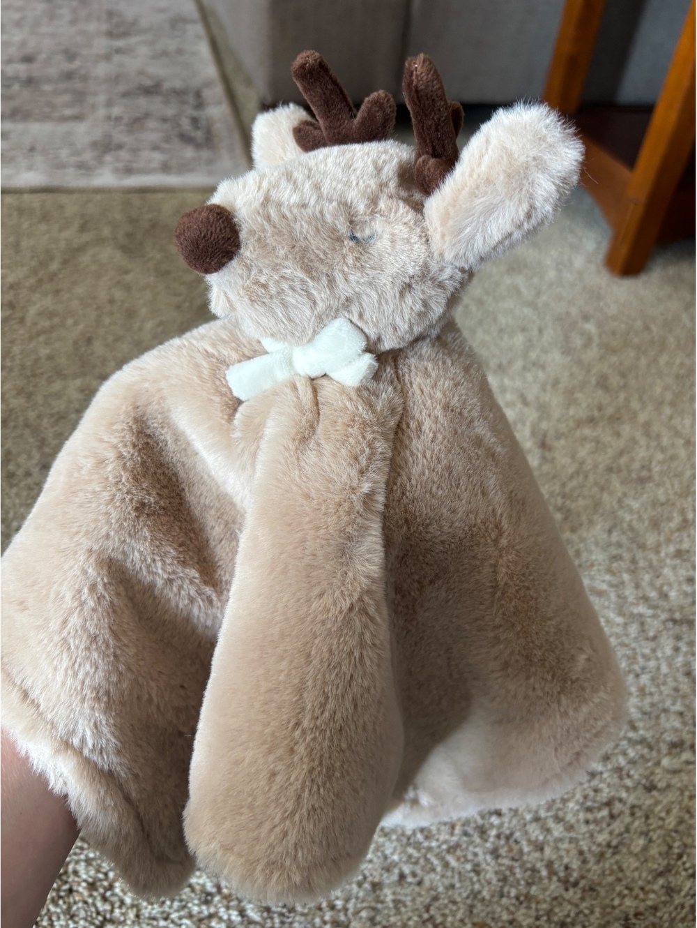 Crate Barrel Crate kids reindeer lovey security blanket